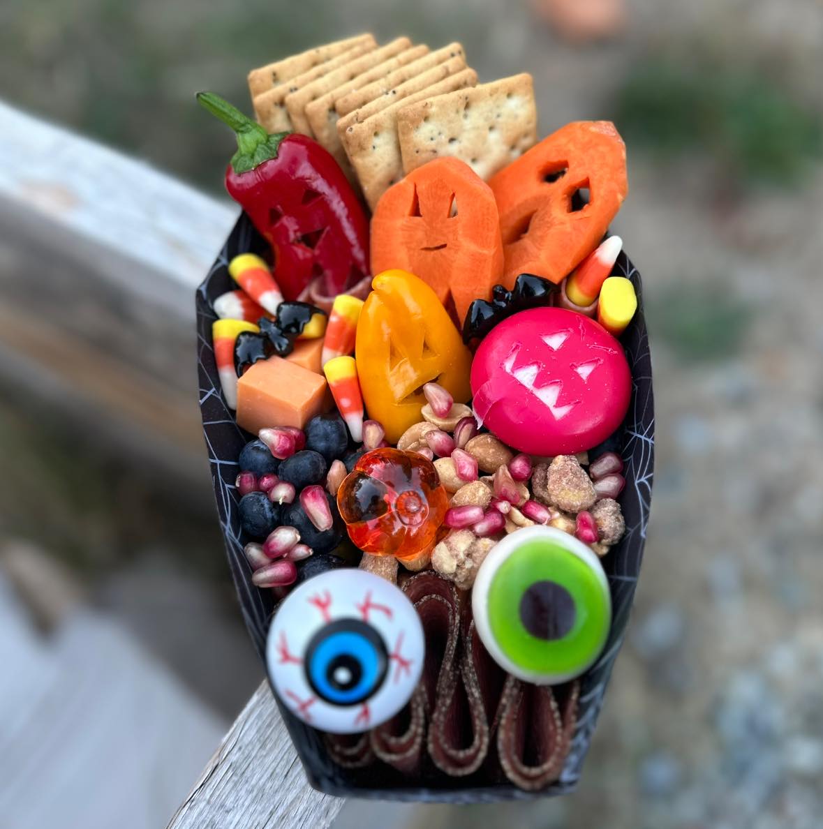 Halloween themed snack board